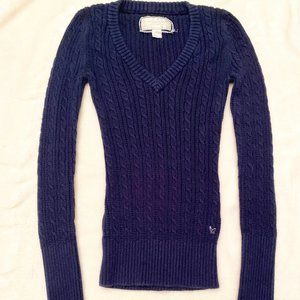American Eagle Navy Blue V-neck Sweater